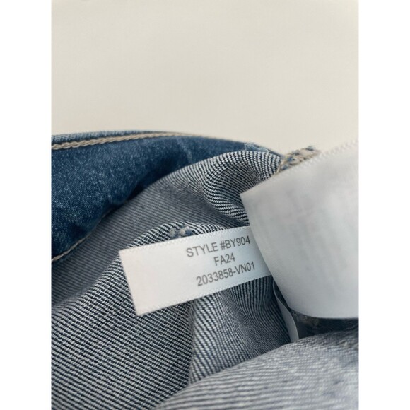 J Crew Factory Size 30 Wide Leg Patch Pocket Full Length Blue Jeans NWT Modern - Picture 6 of 6
